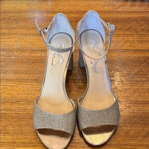 Chic Champagne Gold Ankle Strap Heels